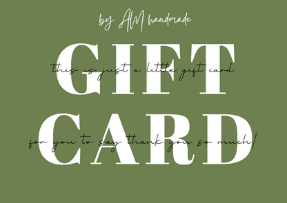 Gift card By AM Handmade